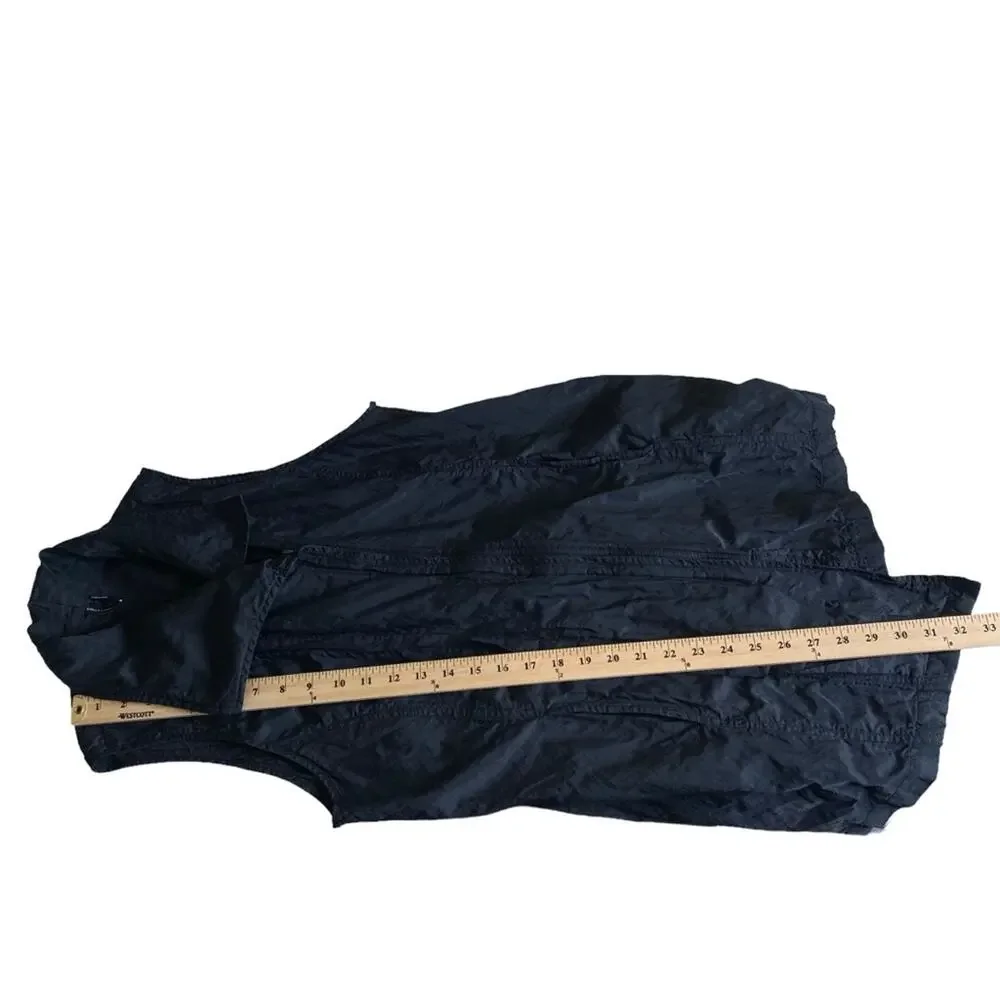 Stella Carakasi‎ Black Full Zip Vest Metallic Flecks Women’s Medium Minimalist - Picture 8 of 11
